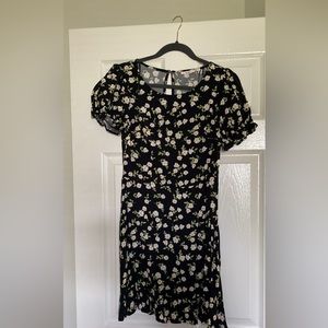 Black floral, medium dress